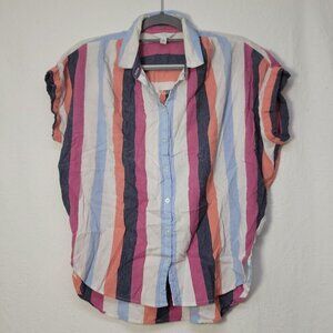 724. Time and Tru 1/4 Sleeve Top Multicolored Sz S (4-6)